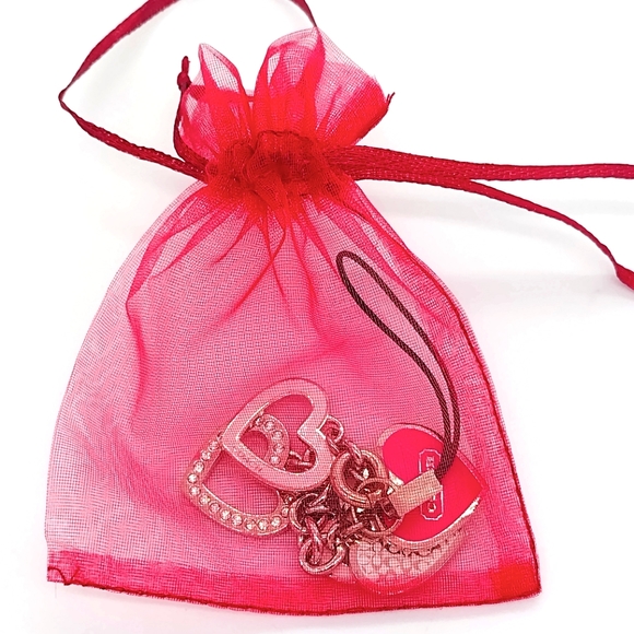 LAST ONE! COACH Pink Enamel Cascading Hearts Lanyard, Keychain Fob, Purse Charm - Picture 8 of 8